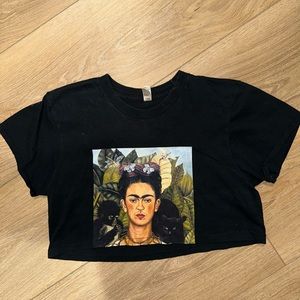 American Apparel Frida Kahlo Cropped Top
